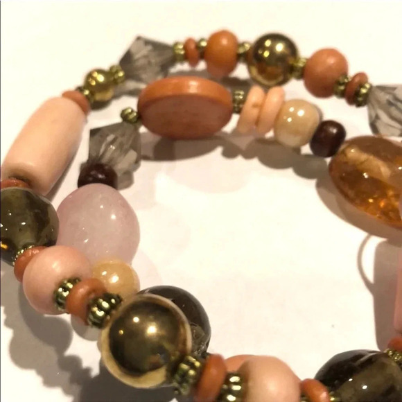 BEAD BRACELET NEW WOMENS STONE COSTUME GOFT WINTER FALL JEWELRY STRETCH ONE SIZE - Picture 2 of 3